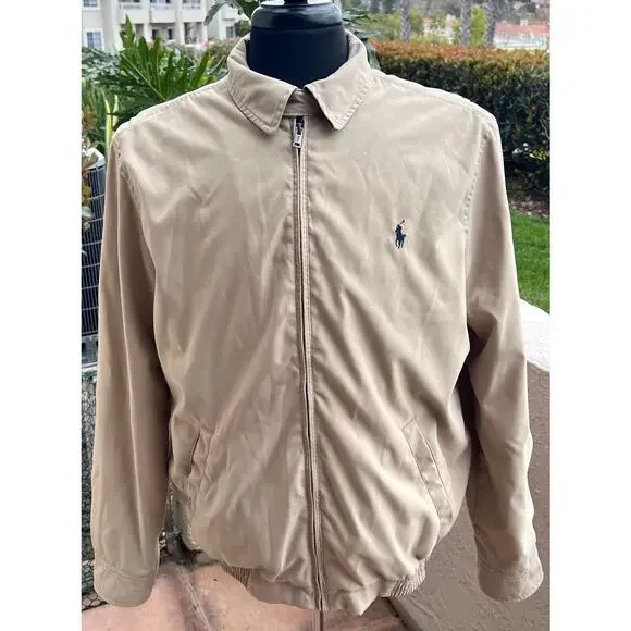 Polo Ralph Lauren Mens Bi-Swing Windbreaker Jacket Color Khaki Size Medium - Picture 10 of 14